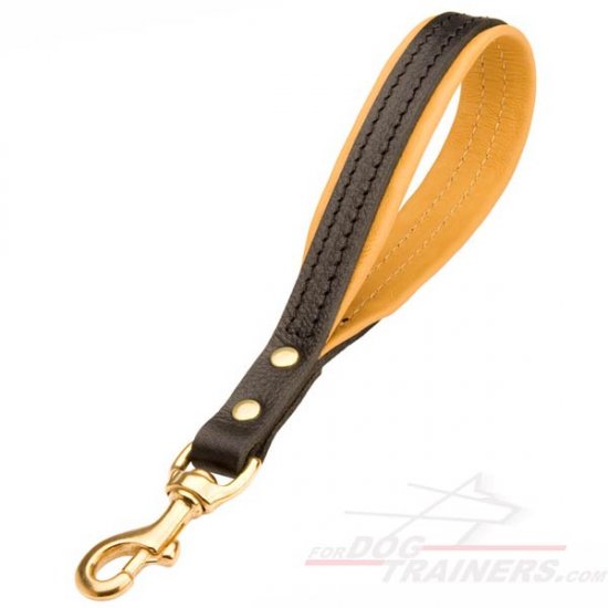 Short Leather Dog Leash with or without Support Material
