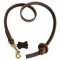 Short Leather Dog Leash with Round Handle