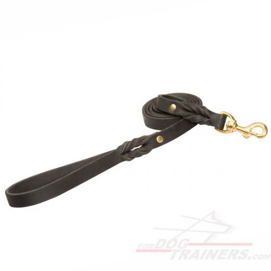 Walking Training Leather Dog Leash Braided