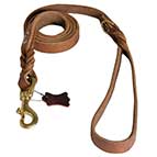 Walking and Training Leather Dog Leash with Comfy Handle