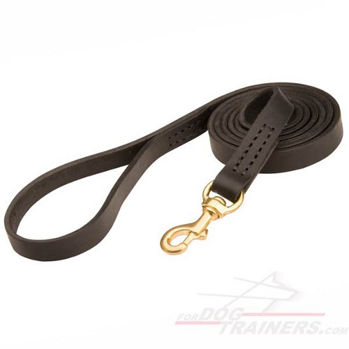 Stitched Leather Dog Leash for Training and Walking - Click Image to Close
