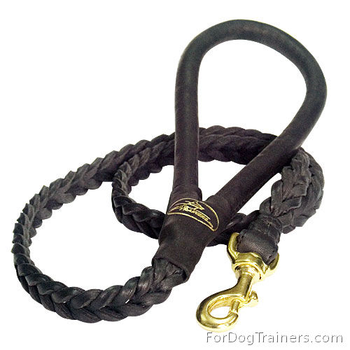 Dog Leather Braided Dog Leash
