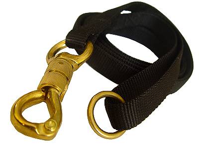 Police Tracking Nylon Dog Leash Features Massive Solid Brass Snap with Smart Lock