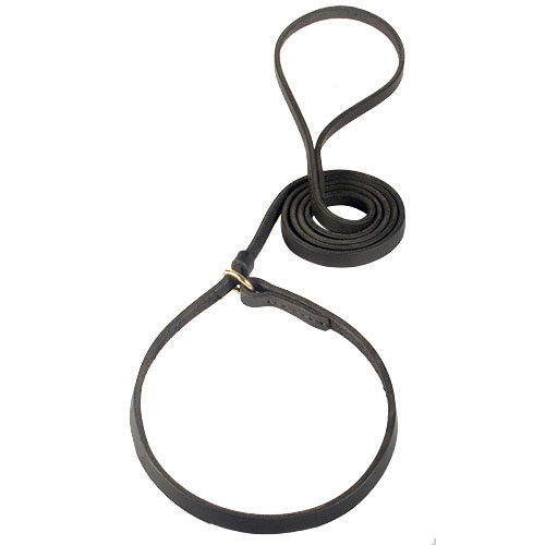 Leather Dog Choke Collar and Leash Combo for Profssional Training and Walking