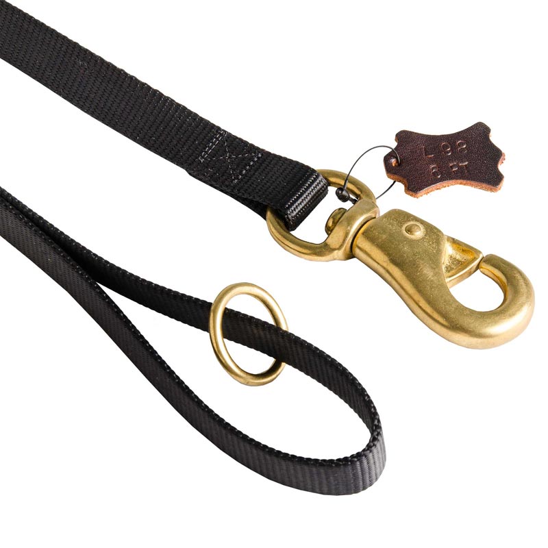 Dog Nylon Leash with Brass O-ring and Snap Hook